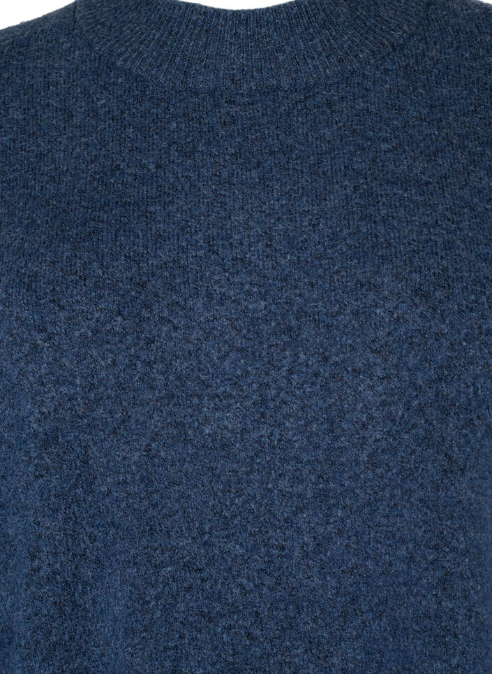 Lange Strickbluse mit langen Ärmeln, Bering Sea Mel., Packshot image number 2