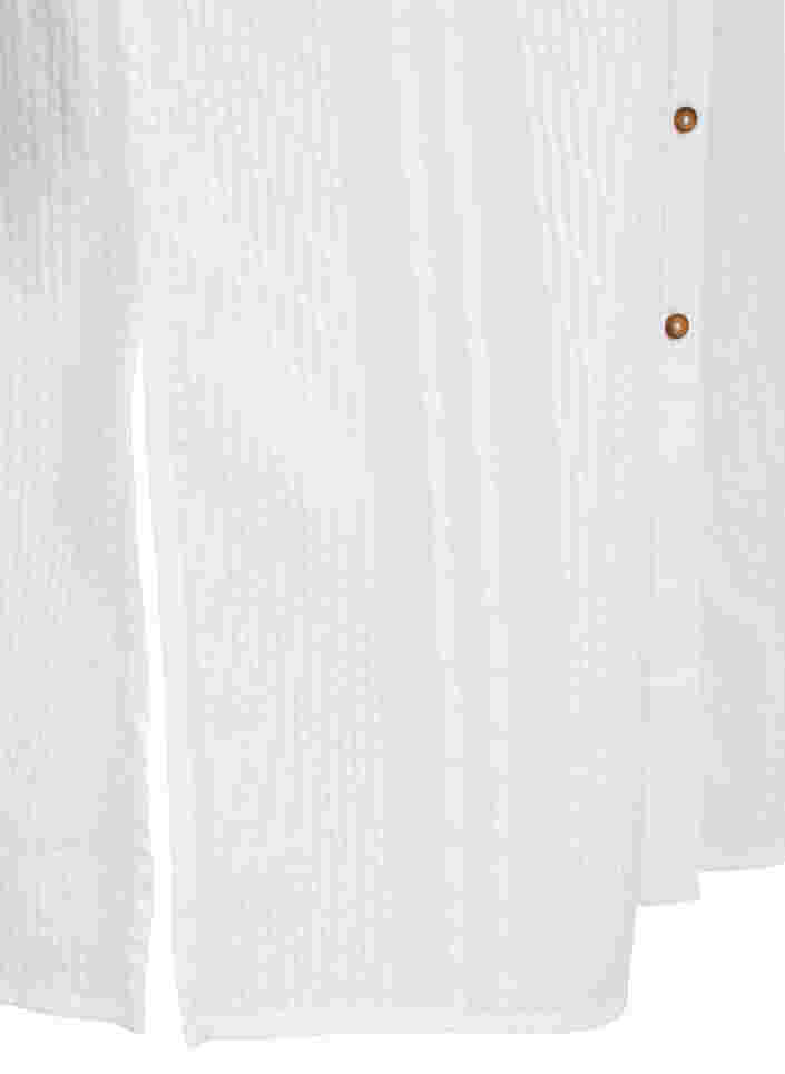 Hemdkleid aus Baumwolle mit 3/4-Ärmeln, Bright White, Packshot image number 3