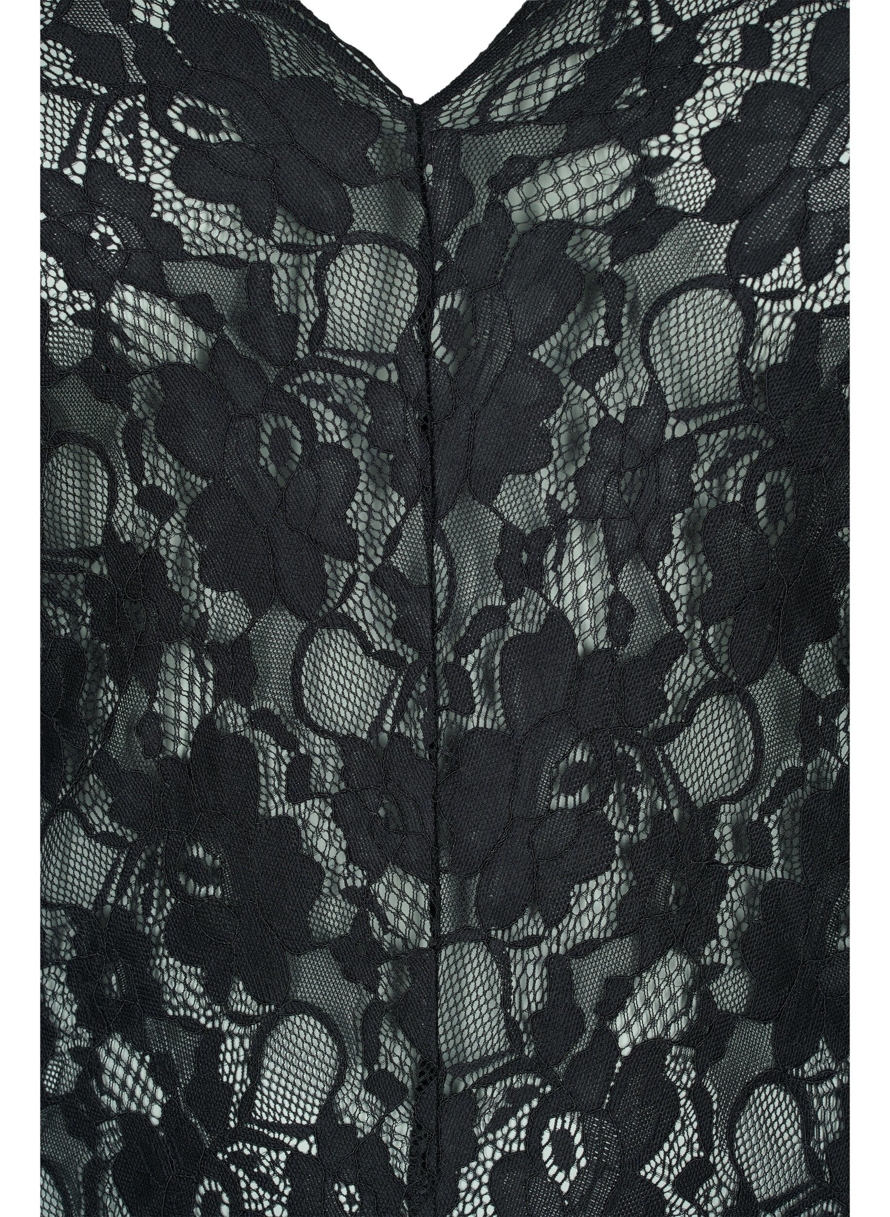 ZizziSpitzen-Bodystocking mit langen Armen, Black, Packshot image number 2