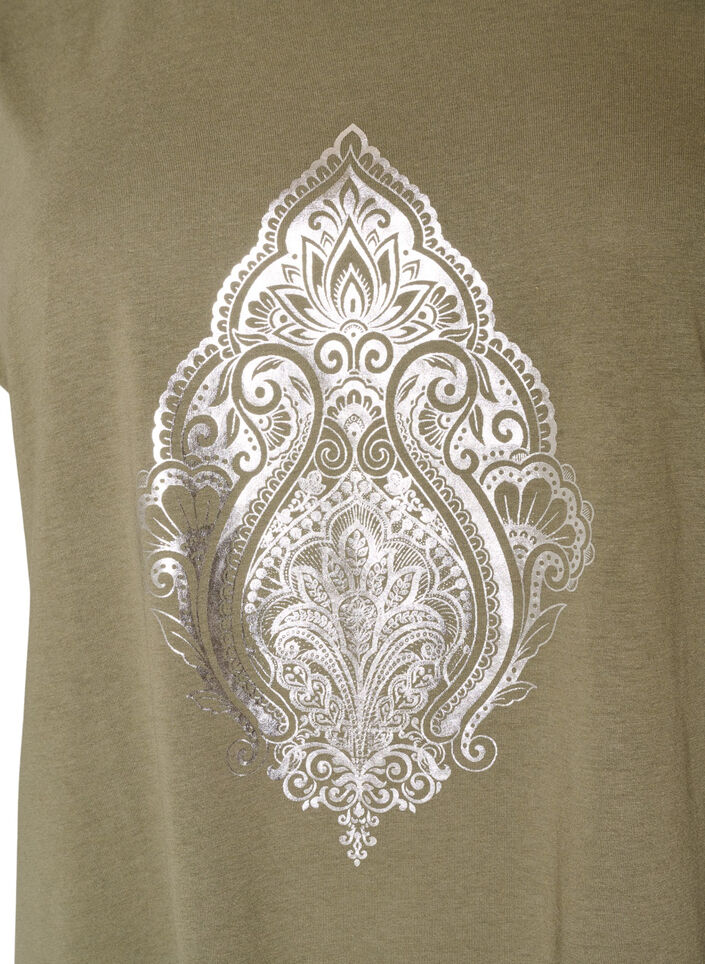 T-Shirt mit dekorativem Frontprint, Gr&uuml;n, Packshot image number 2