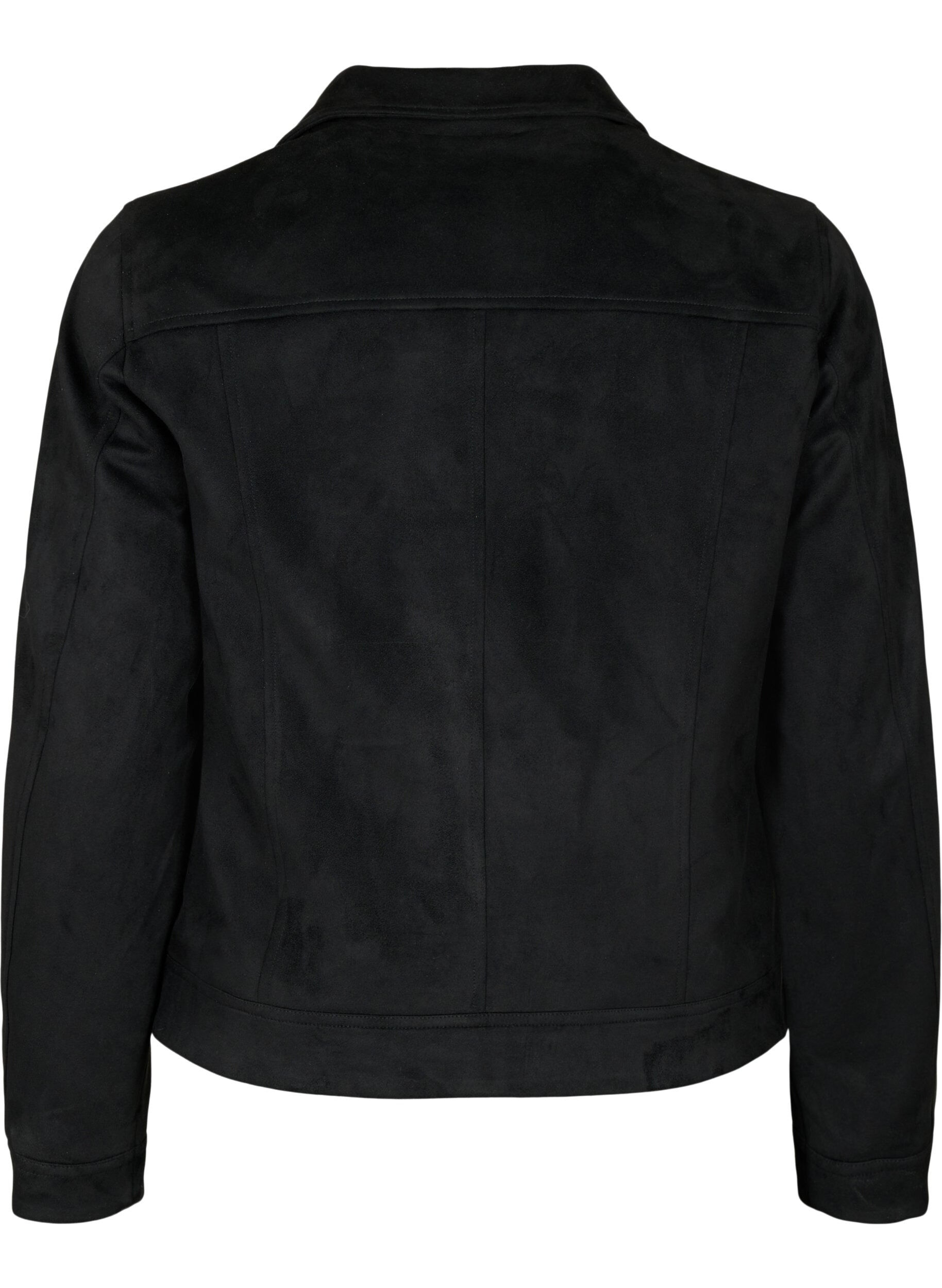 ZizziBikerjacke aus Wildlederimitat, Black, Packshot image number 1