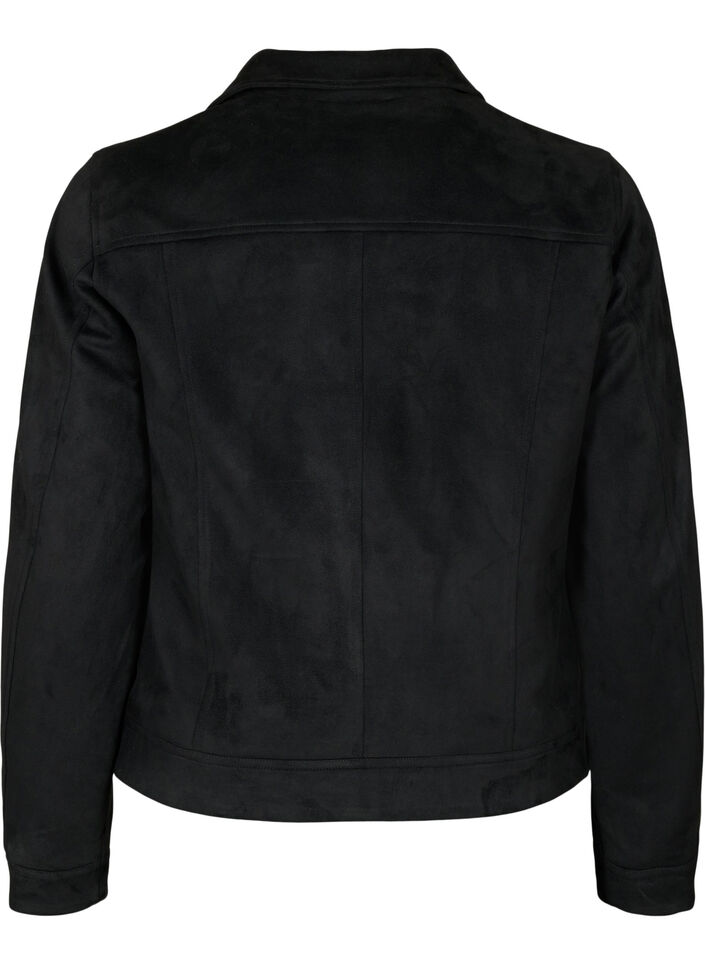 Bikerjacke aus Wildlederimitat, Black, Packshot image number 1