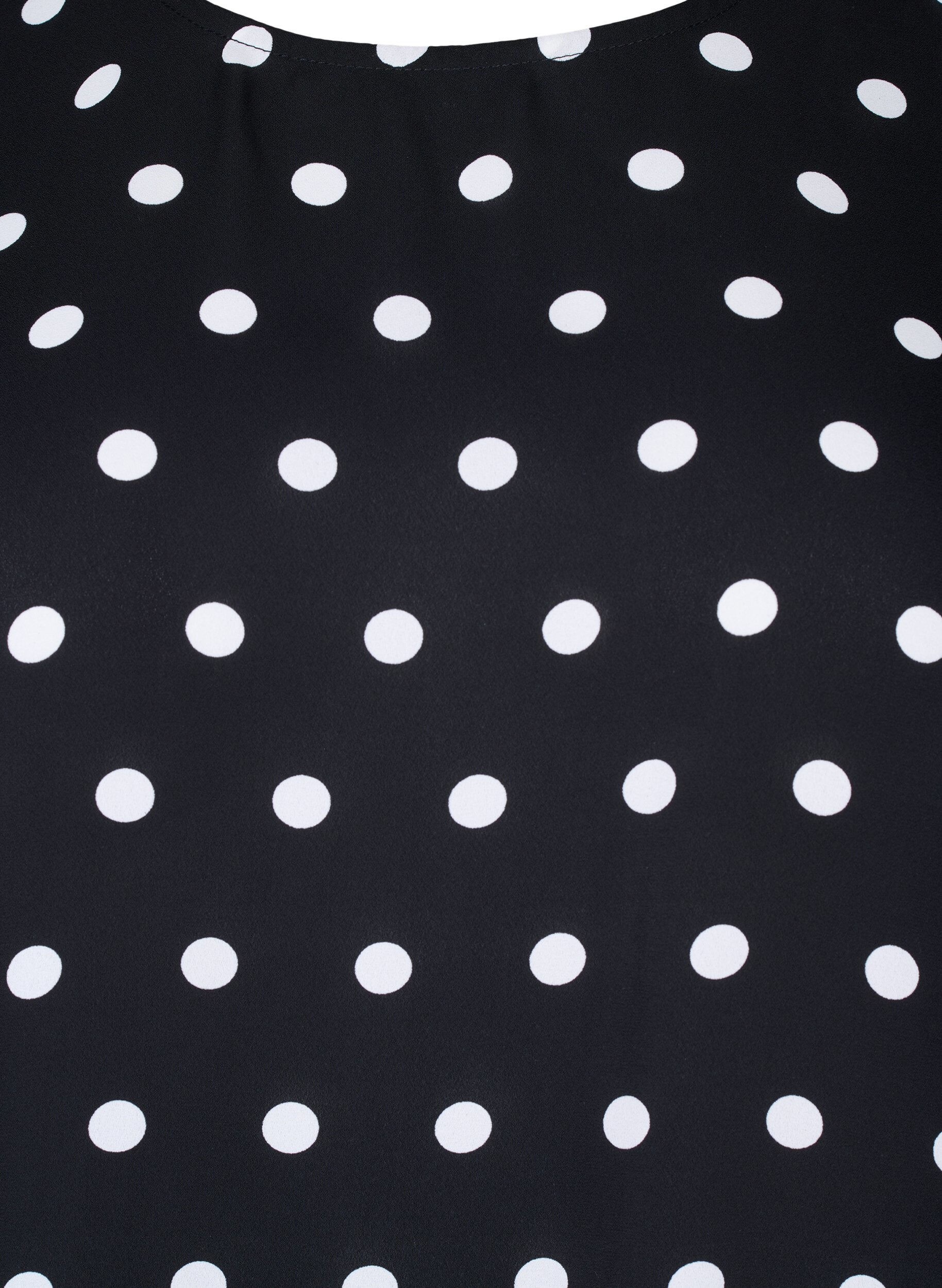 ZizziGepunktete Bluse mit kurzen &Auml;rmeln, Black W. White Dot, Packshot image number 2