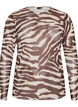 Bluse aus Mesh mit Print, Braun, Packshot image number 0