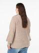Pullover aus Rippstrick mit Puffärmeln und Knöpfen, Beige, Model image number 2