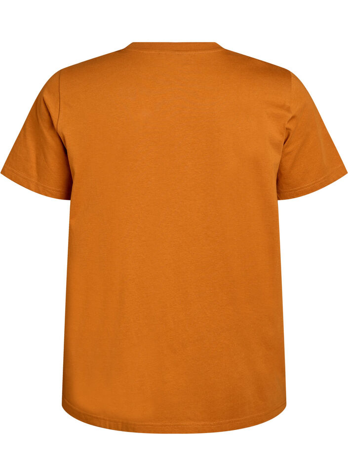 Basic-T-Shirt aus Baumwolle mit Rundhalsausschnitt, Orange, Packshot image number 1