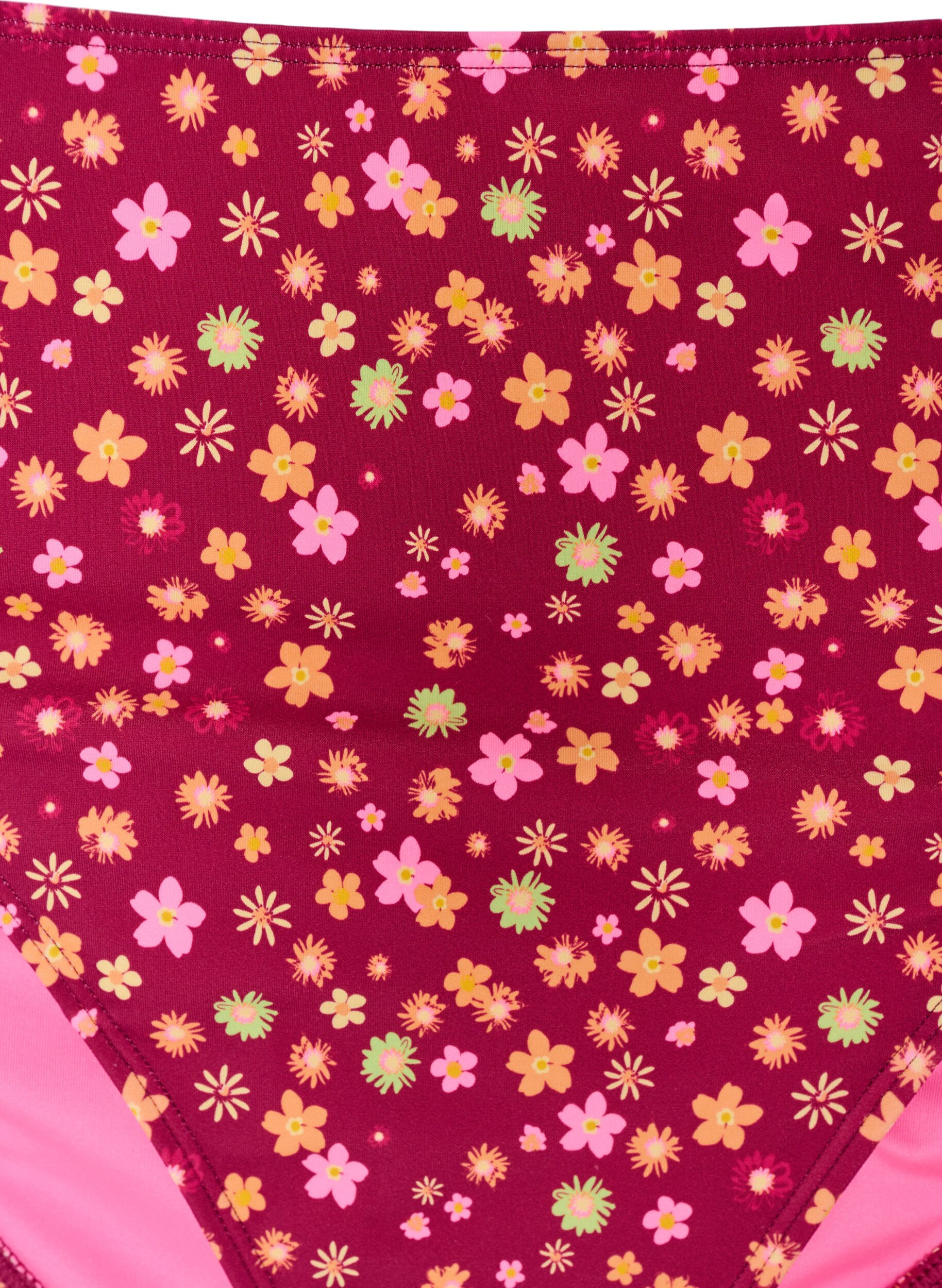 ZizziGebl&uuml;mter Tai-Bikini-Slip zum Binden, Rot, Packshot image number 2