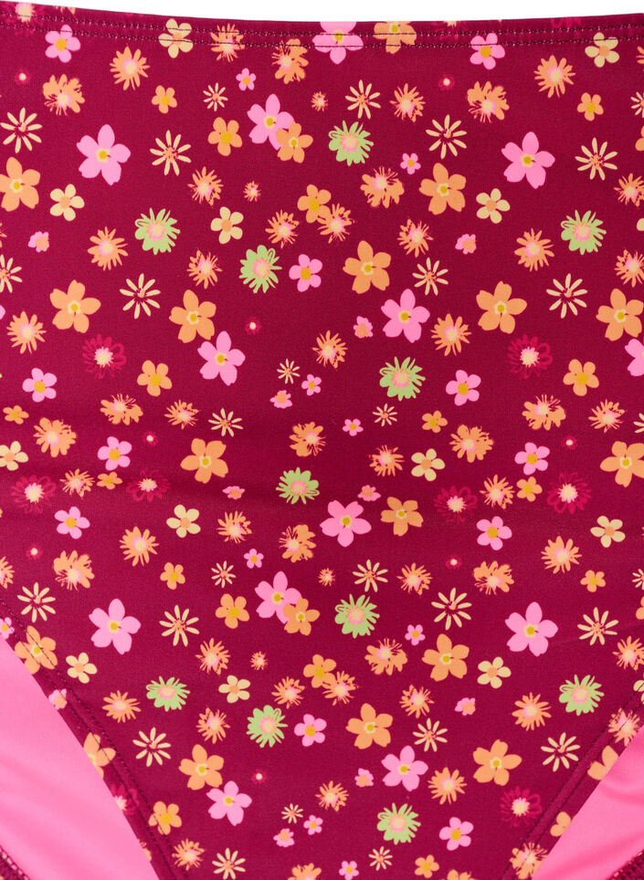 Gebl&uuml;mter Tai-Bikini-Slip zum Binden, Rot, Packshot image number 2