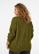Bluse aus Strick mit Zopfmuster und V-Ausschnitt, Gr&uuml;n, Model image number 2
