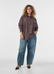 Bluse aus Viskose mit goldenen Kn&ouml;pfen, Braun, Model image number 1