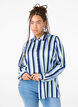 Gestreiftes Hemd aus  Satin, Blue Stripe, Model image number 0