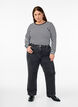 Gestreifte Bluse mit langen &Auml;rmeln, Schwarz, Model image number 1