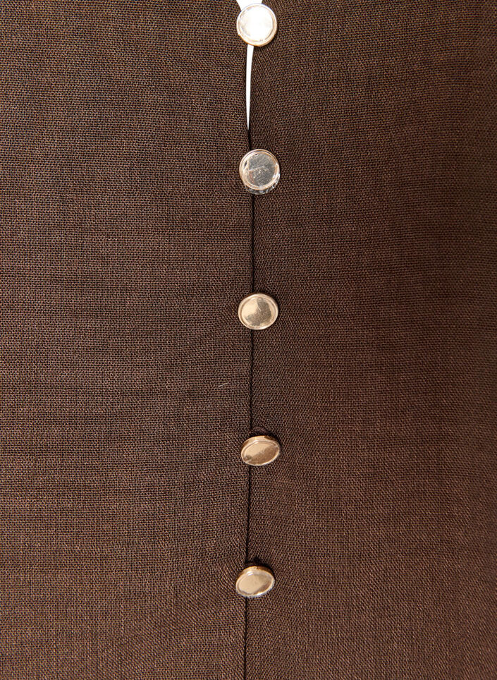 &Auml;rmellose Weste mit V-Ausschnitt und Kn&ouml;pfen, Braun, Packshot image number 2
