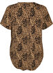 Bluse mit kurzen &Auml;rmeln und V-Ausschnitt, Braun, Packshot image number 1