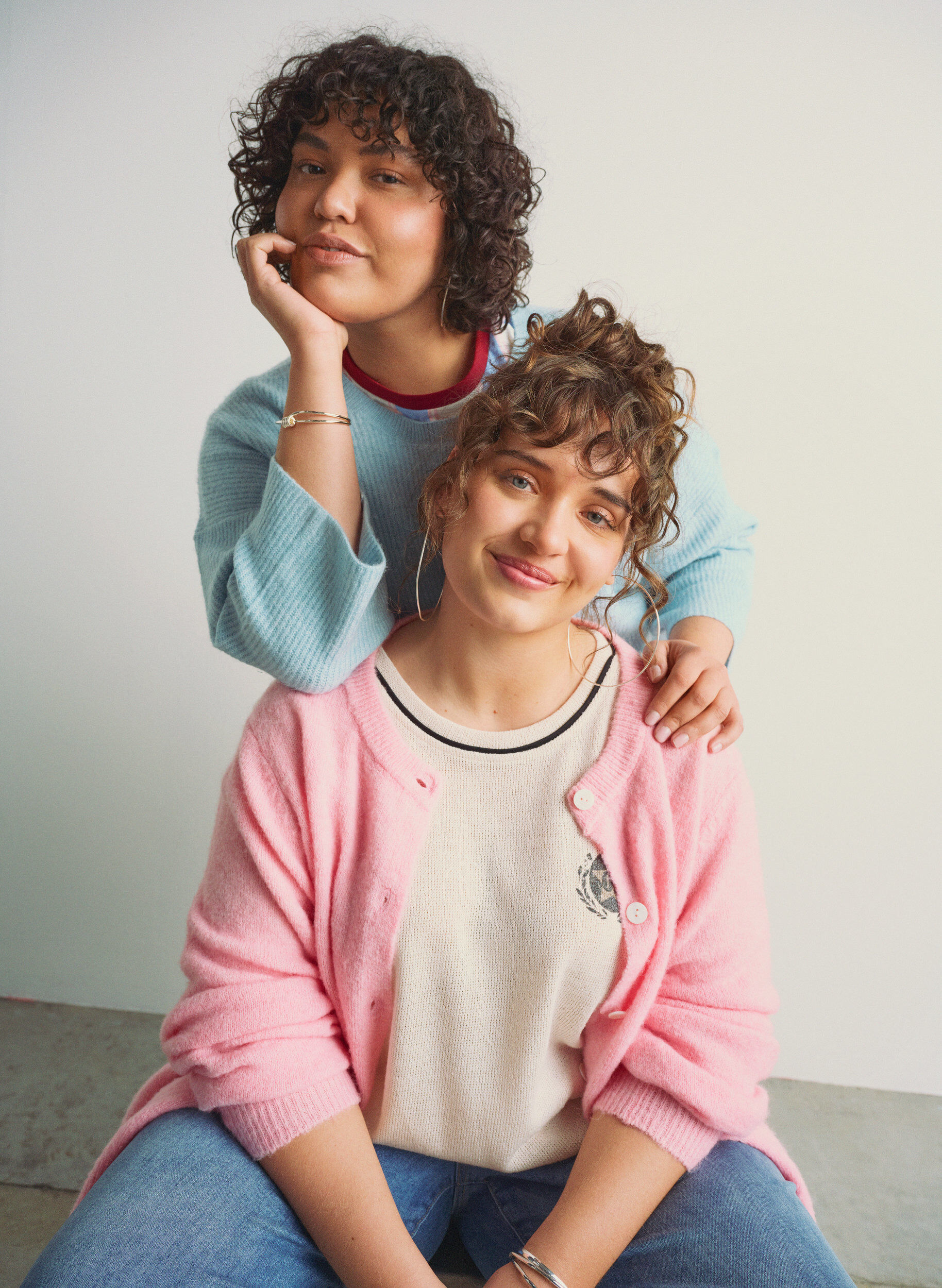 ZizziKurz&auml;rmelige Bluse mit Kontraststreifen, Beige, Image image number 0