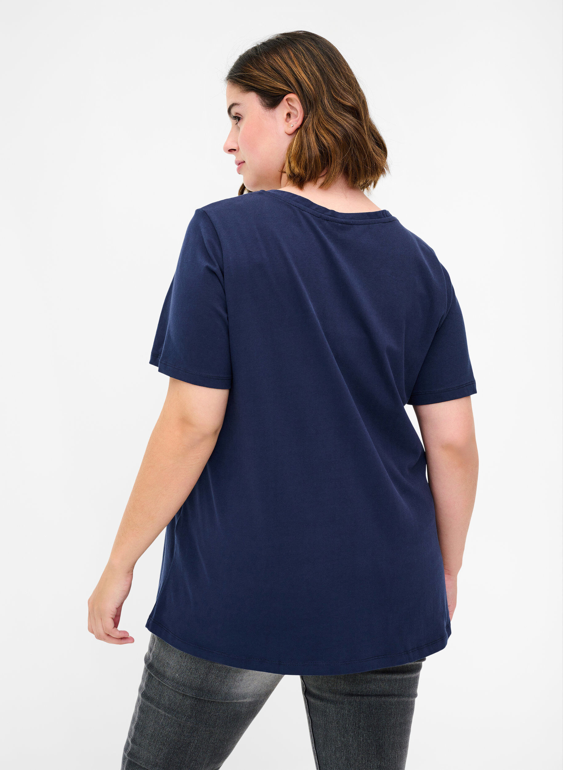 ZizziBasic T-Shirt, Blau, Model image number 2