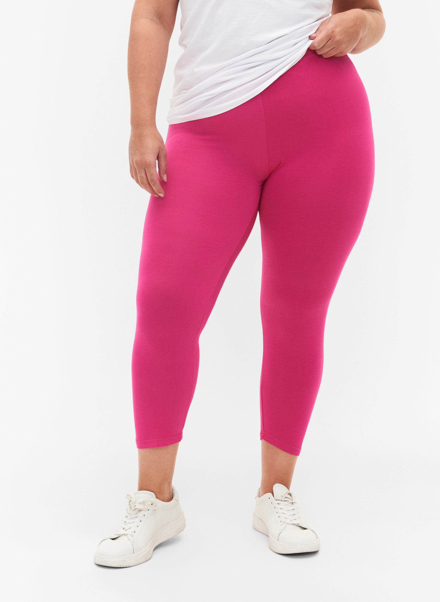ZizziBasic 3/4-Leggings aus Viskose, Pink, Model image number 0