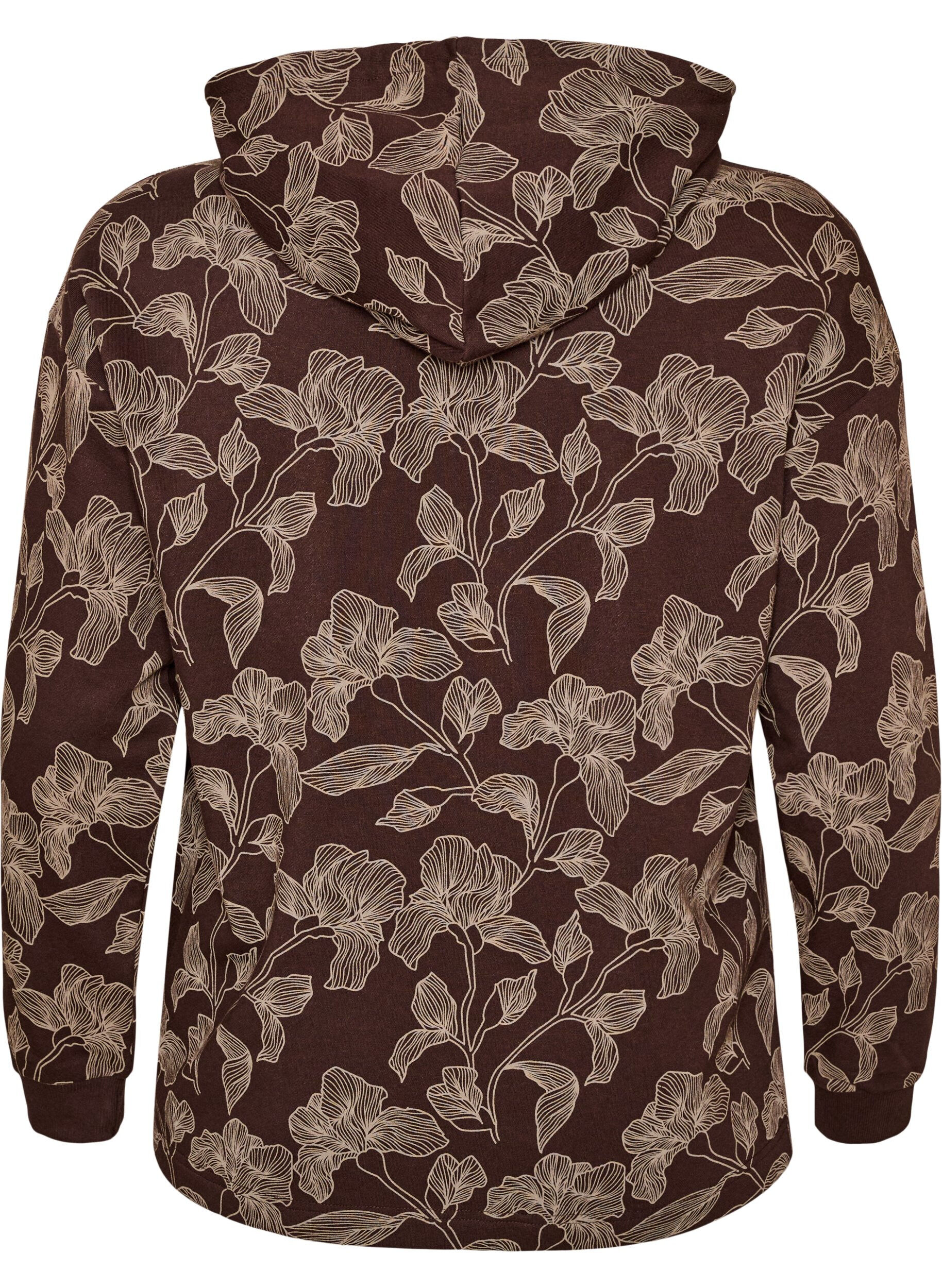 ZizziHoodie mit All-over-Print, Braun, Packshot image number 1