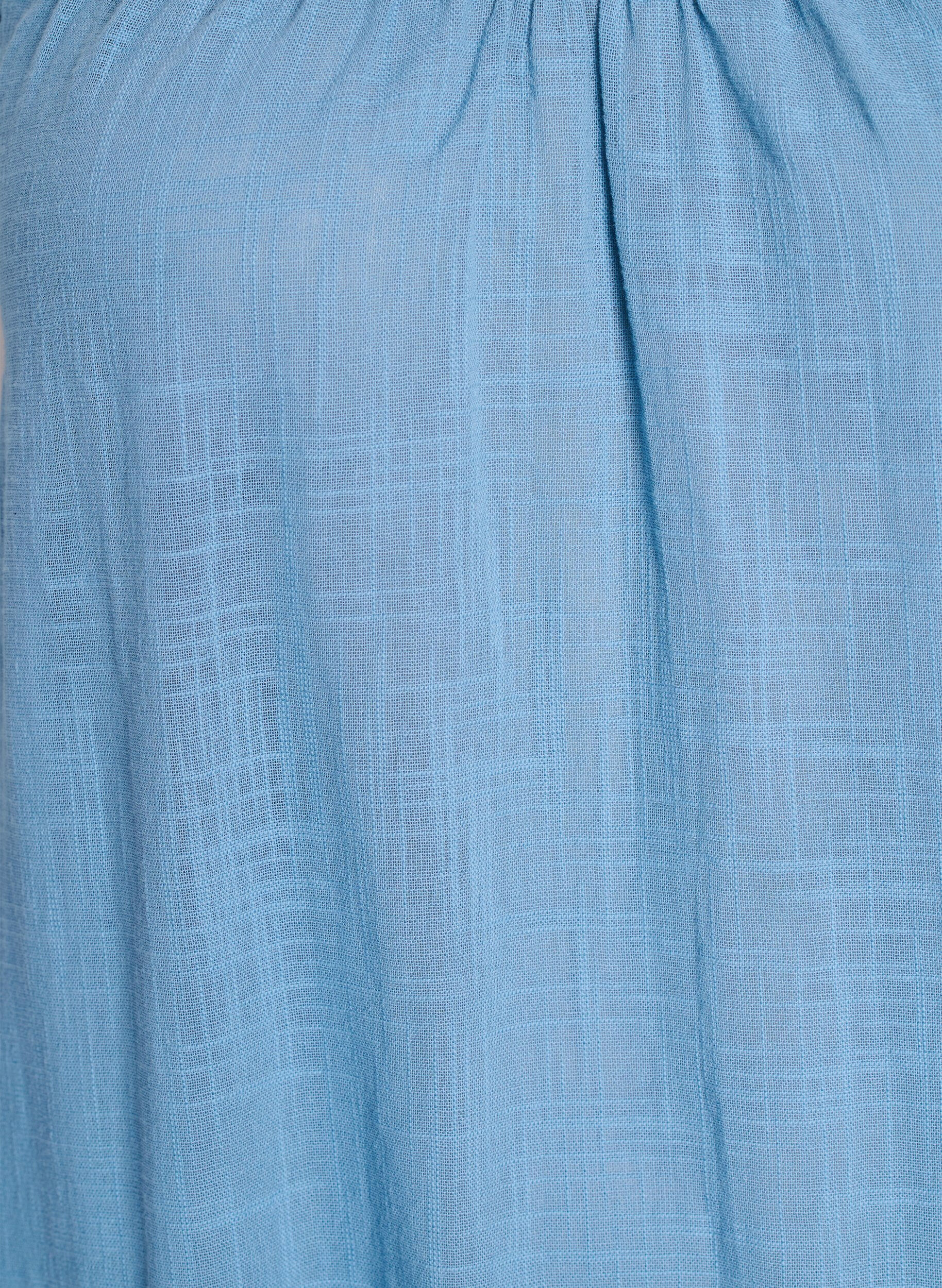 ZizziFLASH - Baumwollkleid mit Midi-L&auml;nge und Tr&auml;gern, Blau, Packshot image number 2