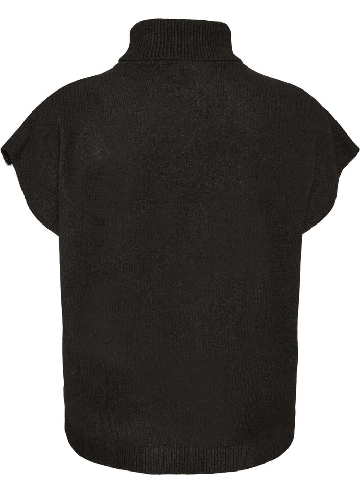 Strickweste mit Rollkragen, Schwarz, Packshot image number 1
