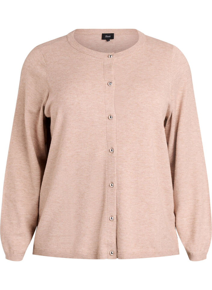 Cardigan mit runden Knöpfen, Beige, Packshot image number 0