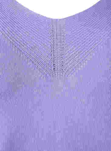 Viskose-Strickbluse mit V-Ausschnitt, Lavender, Packshot image number 2