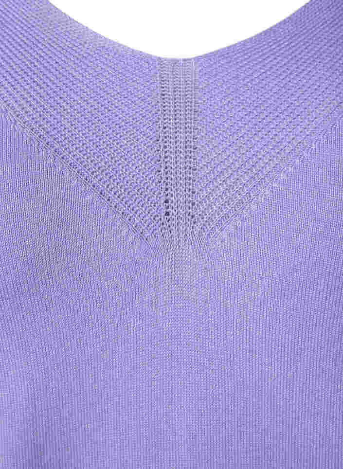 Viskose-Strickbluse mit V-Ausschnitt, Lavender, Packshot image number 2