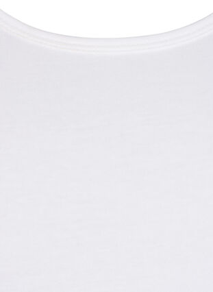 Solide Farbe Grundoberteil aus Baumwolle, Bright White, Packshot image number 2