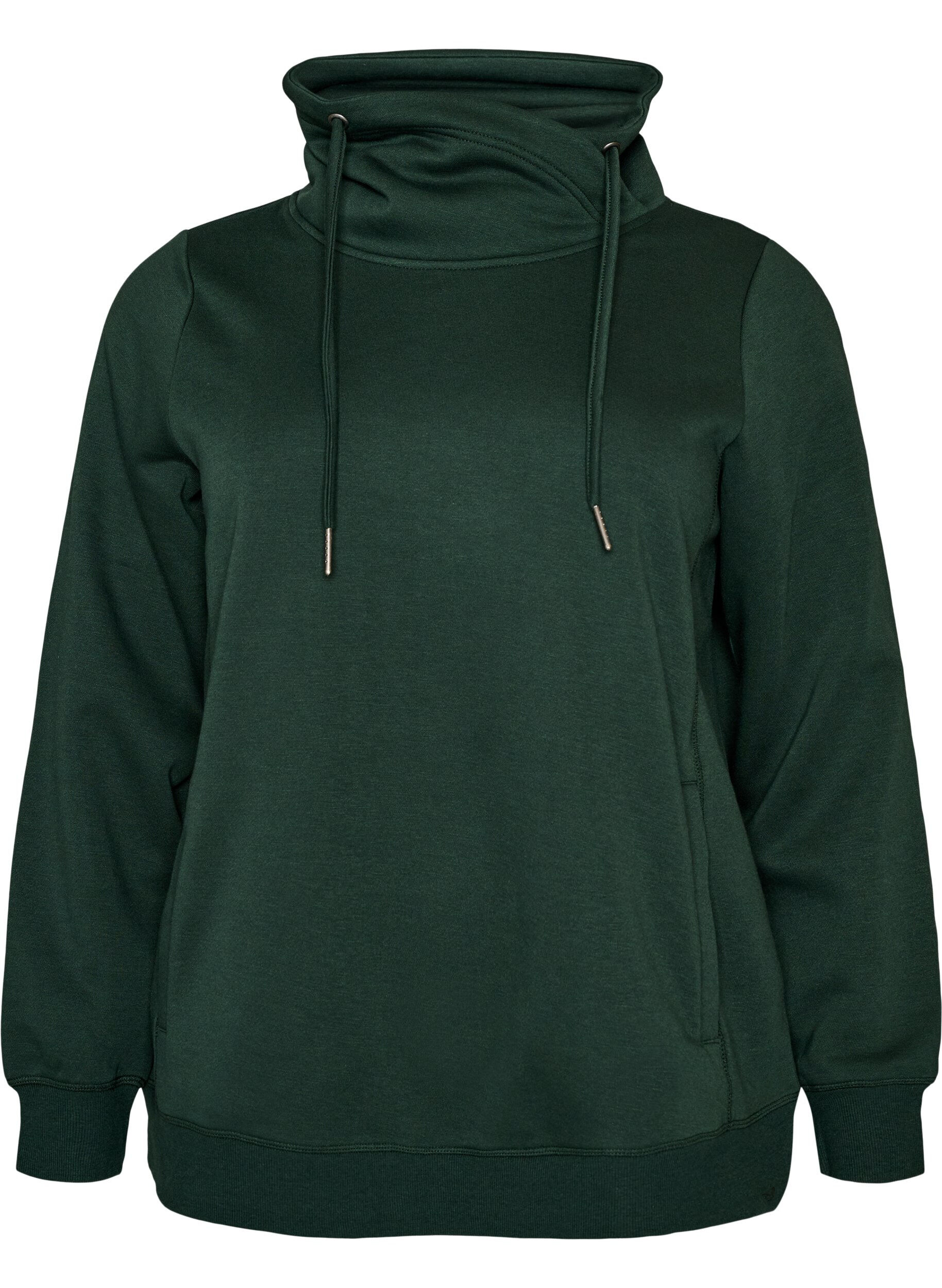 ZizziSweatshirt mit Stehkragen und Taschen, Gr&uuml;n, Packshot image number 0