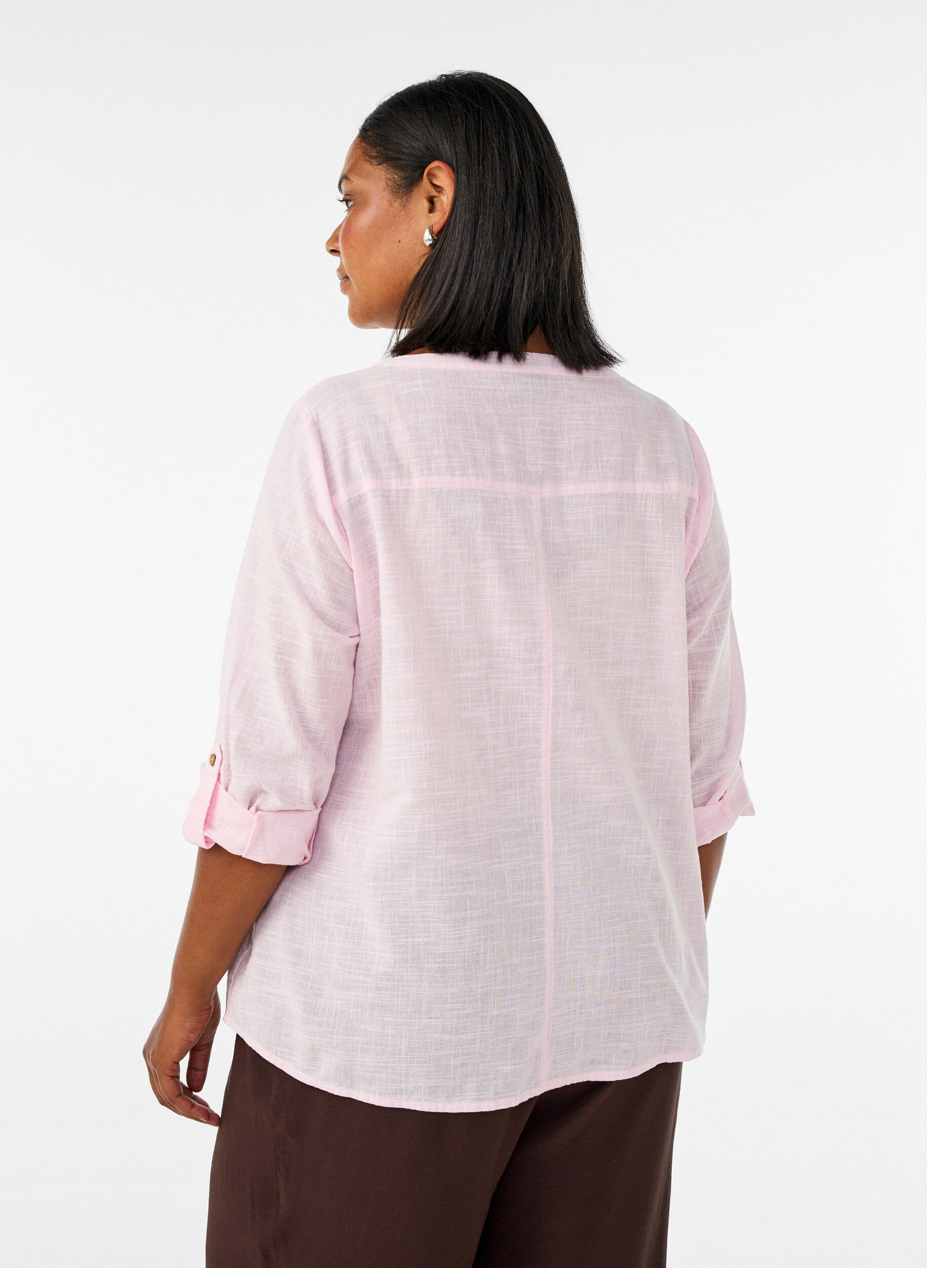ZizziBaumwollbluse mit V-Ausschnitt, Rot, Model image number 2