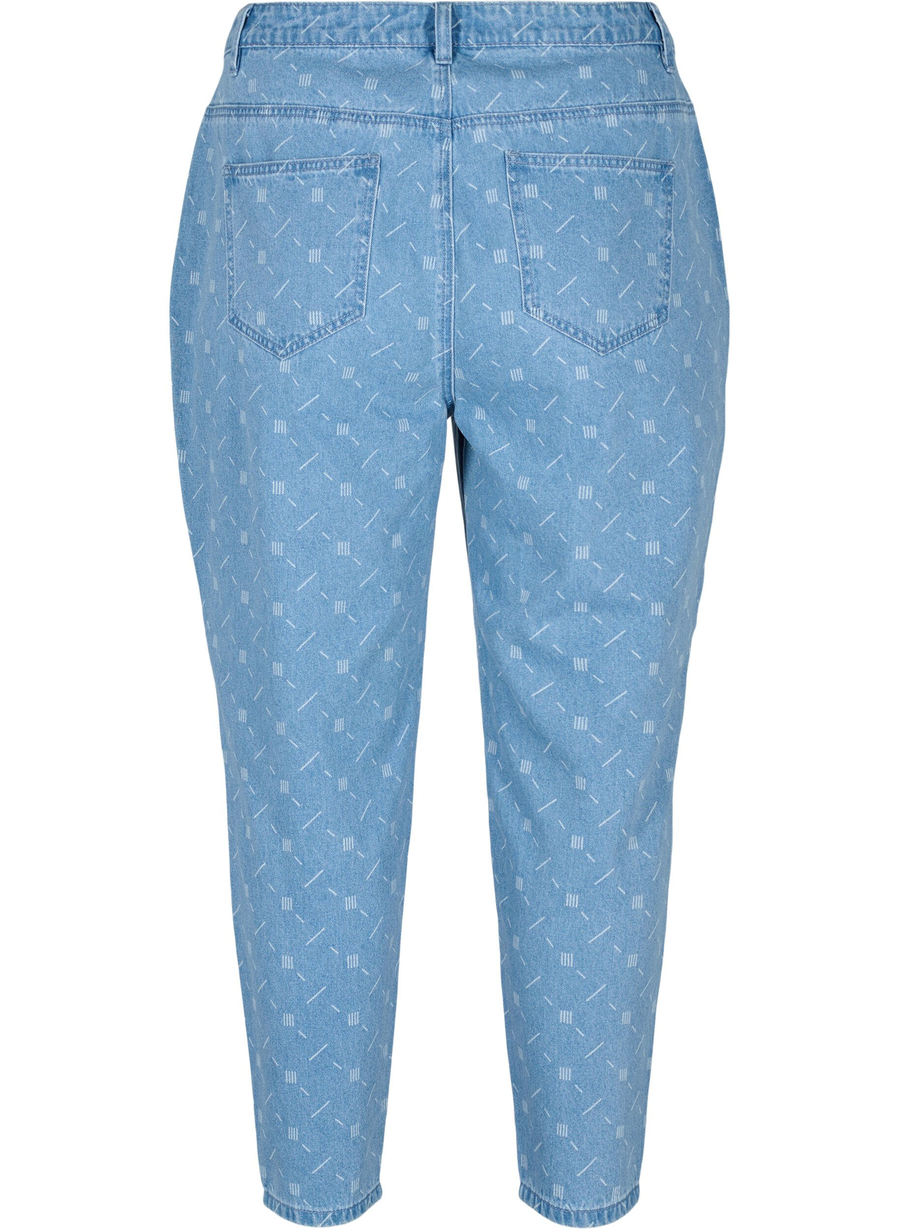 ZizziMille Mom Fit Jeans mit Print, Light blue denim, Packshot image number 1