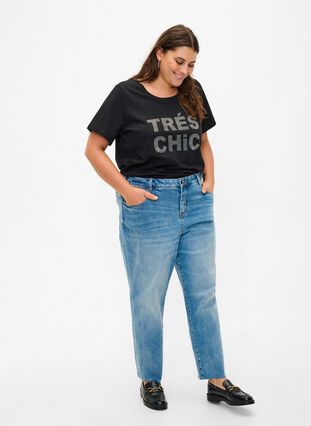 T-Shirt mit Nieten aus Bio-Baumwolle, Black W. TRÉS, Model image number 2