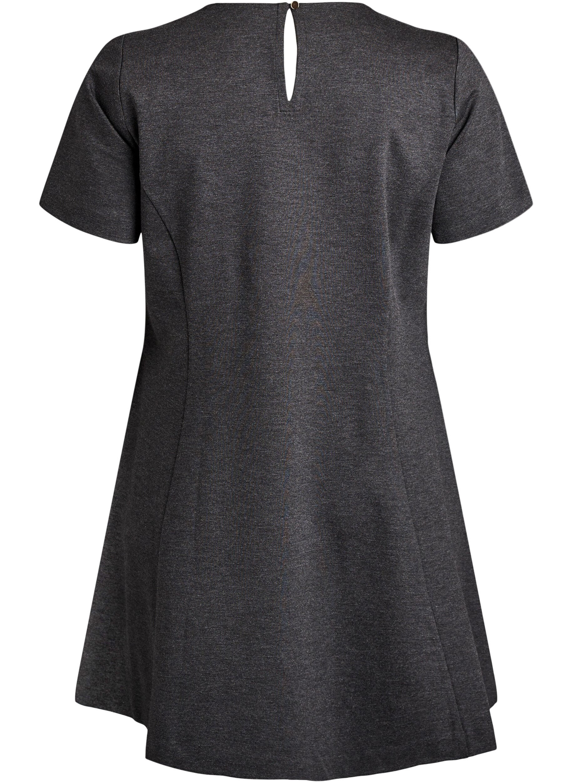 ZizziKurzes A-Linien Kleid aus Jersey, Grau, Packshot image number 1