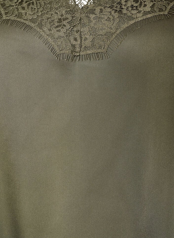 Tr&auml;gertop mit Spitze und asymmetrischem Saum, Gr&uuml;n, Packshot image number 2