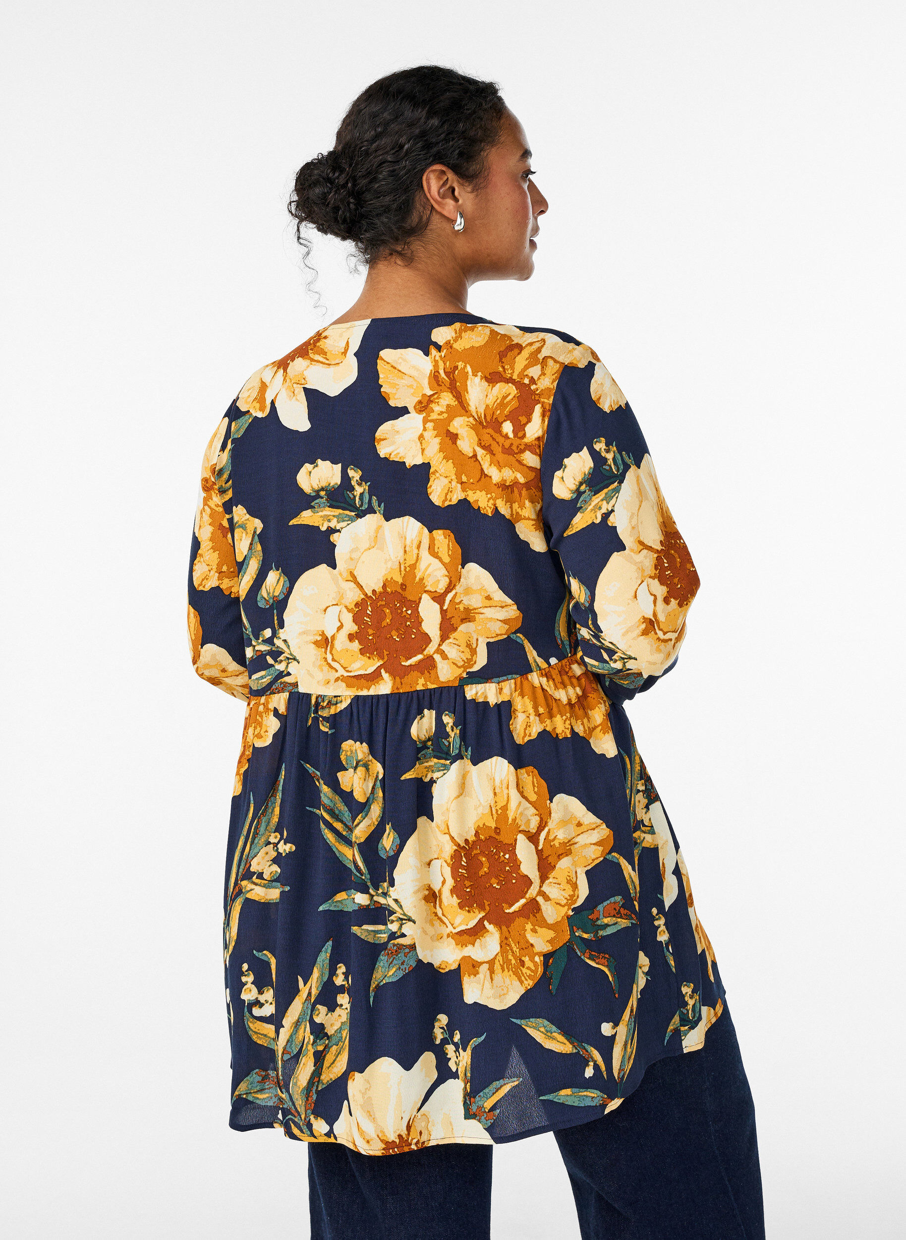 ZizziLang&auml;rmelige Tunika mit Teilungsnaht, Blau, Model image number 2