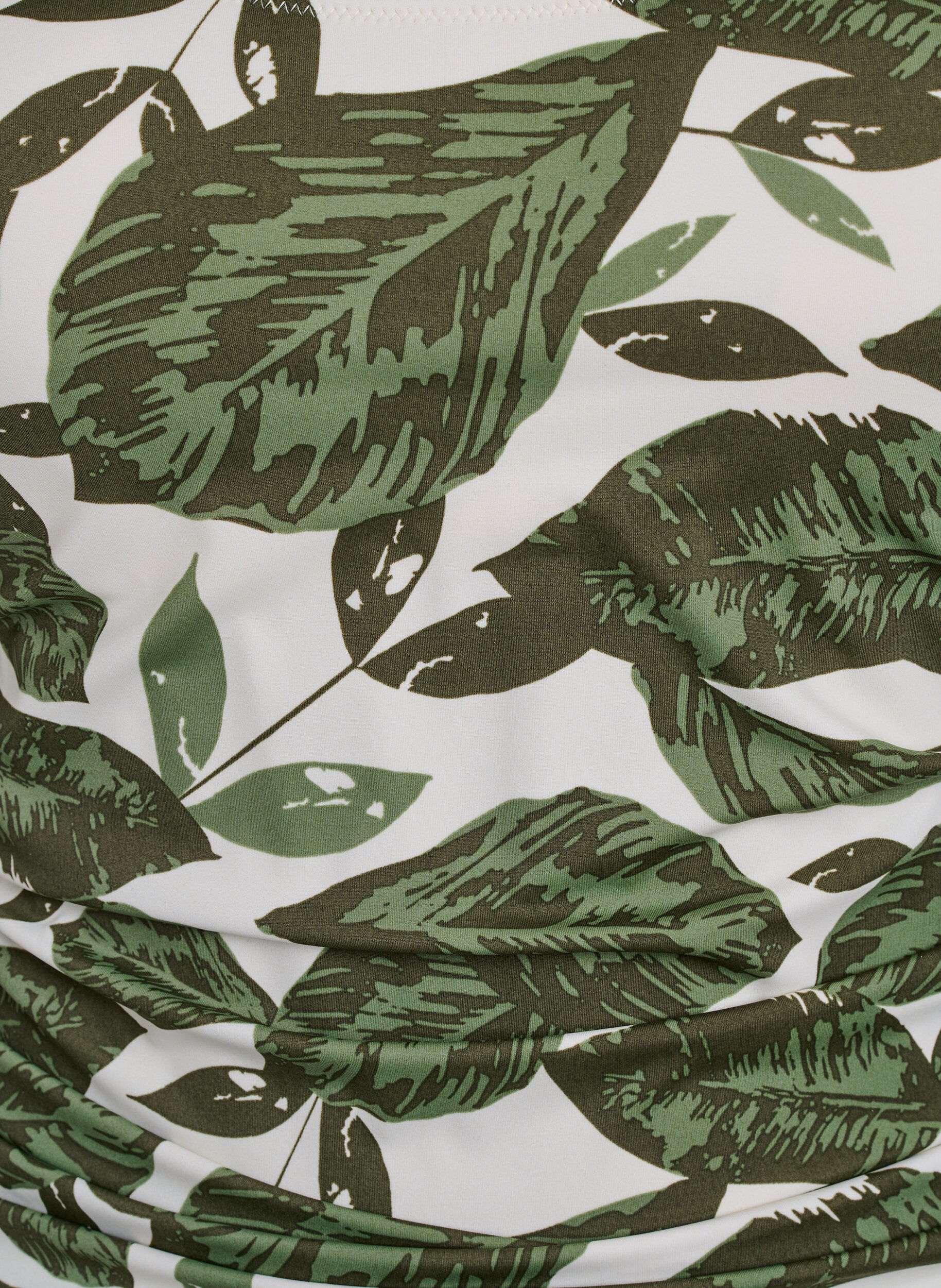 ZizziBadeanzug mit Palmenmuster und Raffungen, Gr&uuml;n, Packshot image number 2