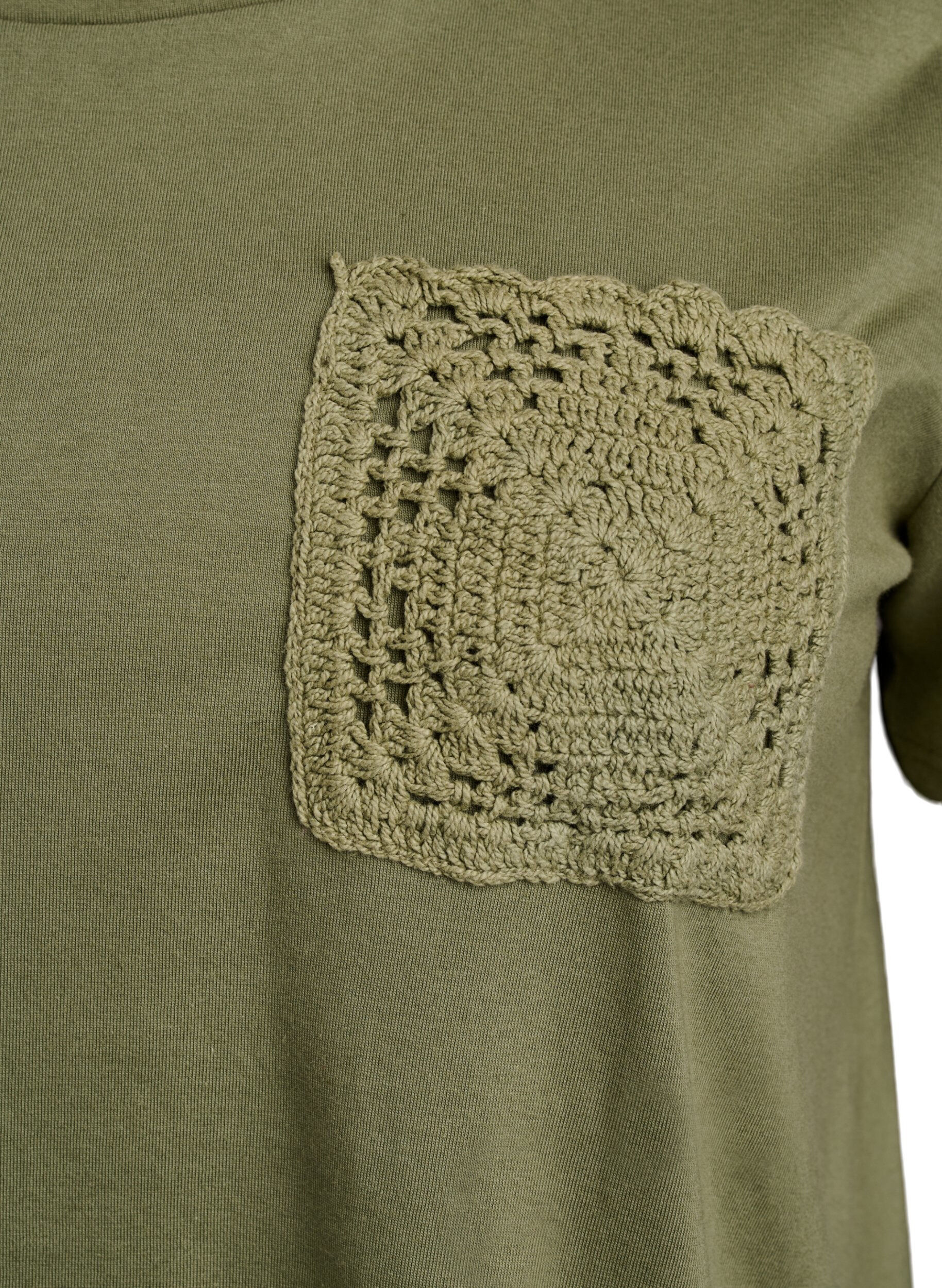 ZizziT-Shirt aus Bio-Baumwolle mit Brusttasche, Gr&uuml;n, Packshot image number 2