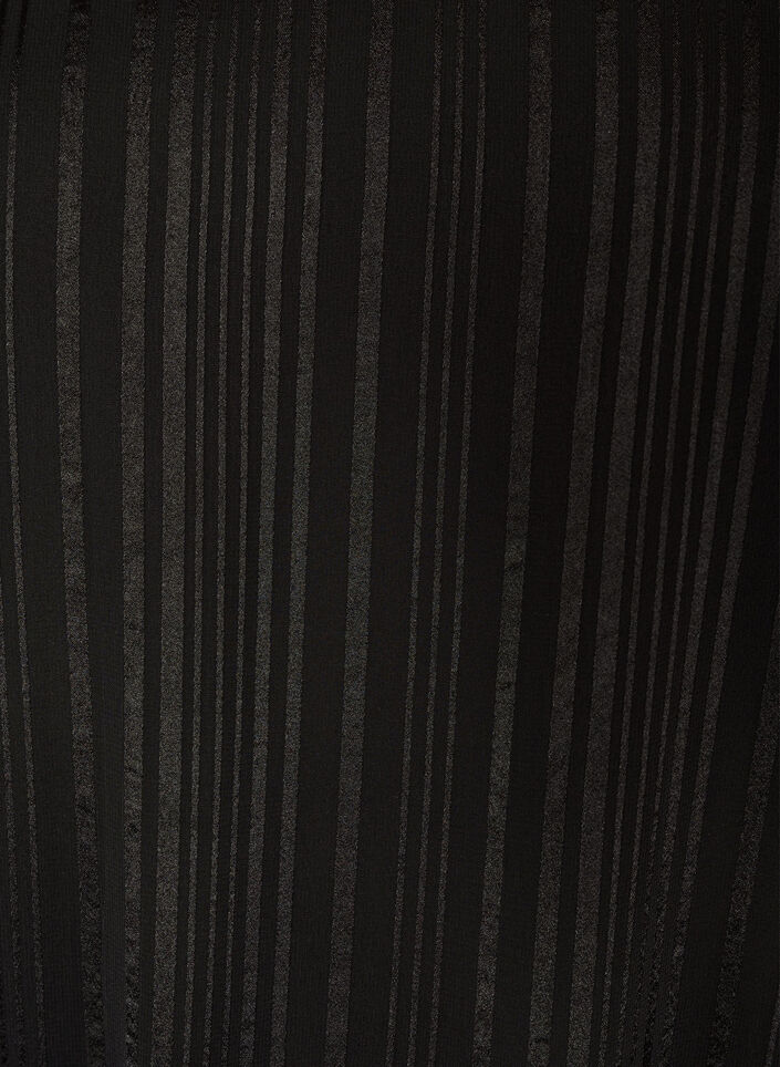 Gestreifte Bluse in Ballonform, Schwarz, Packshot image number 2