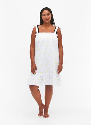 Strandkleid aus Baumwolle mit verstellbaren Trägern, Lemon Print, Model image number 2
