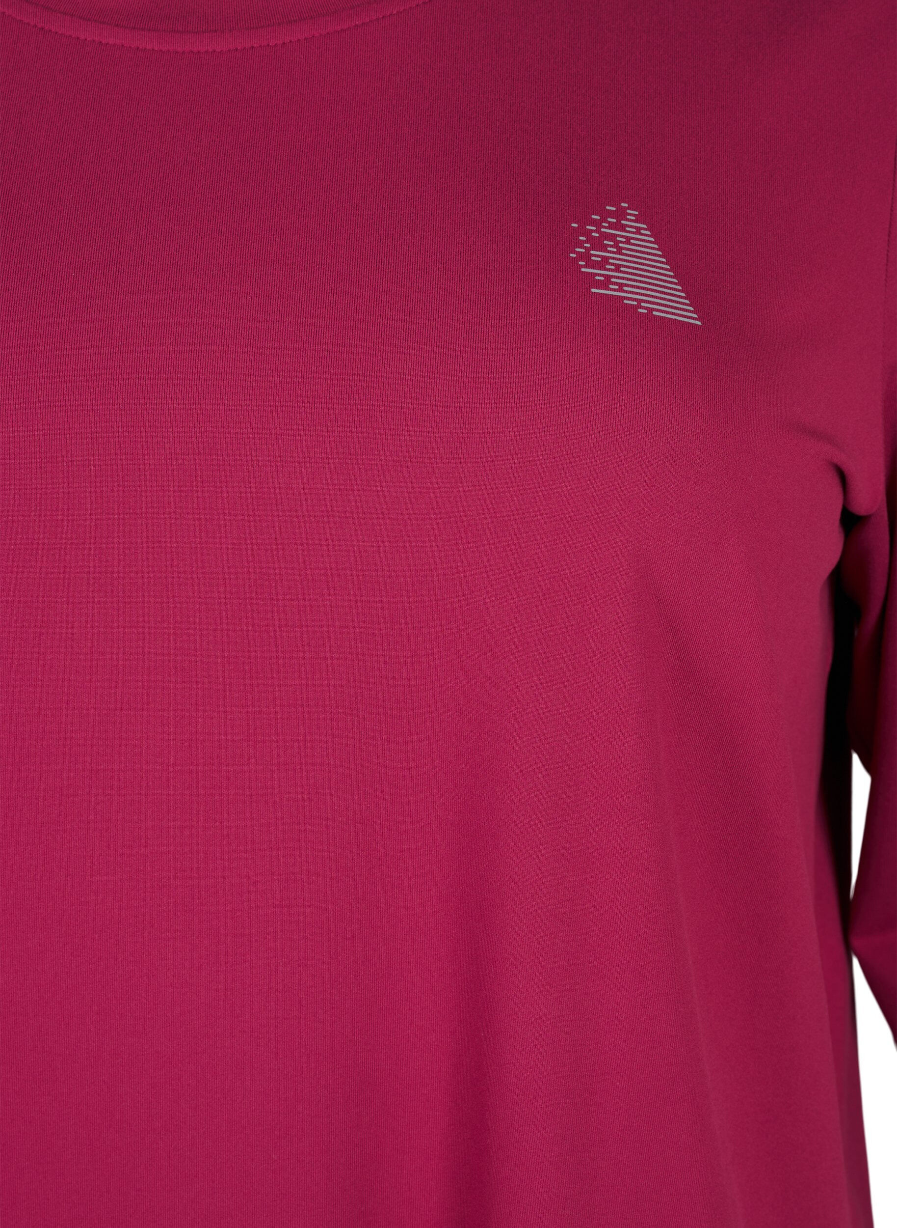 Zizzi Trainingsbluse mit 3/4 &Auml;rmeln, Rot, Packshot image number 2