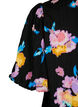 Kleid mit kurzen Puffärmeln und Blumenmuster, Black w. flower AOP, Packshot image number 3