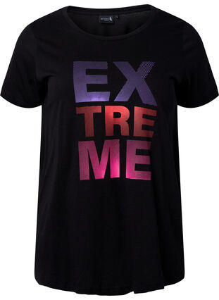 Trainings-T-Shirt mit Print, Black w. Extreme, Packshot image number 0