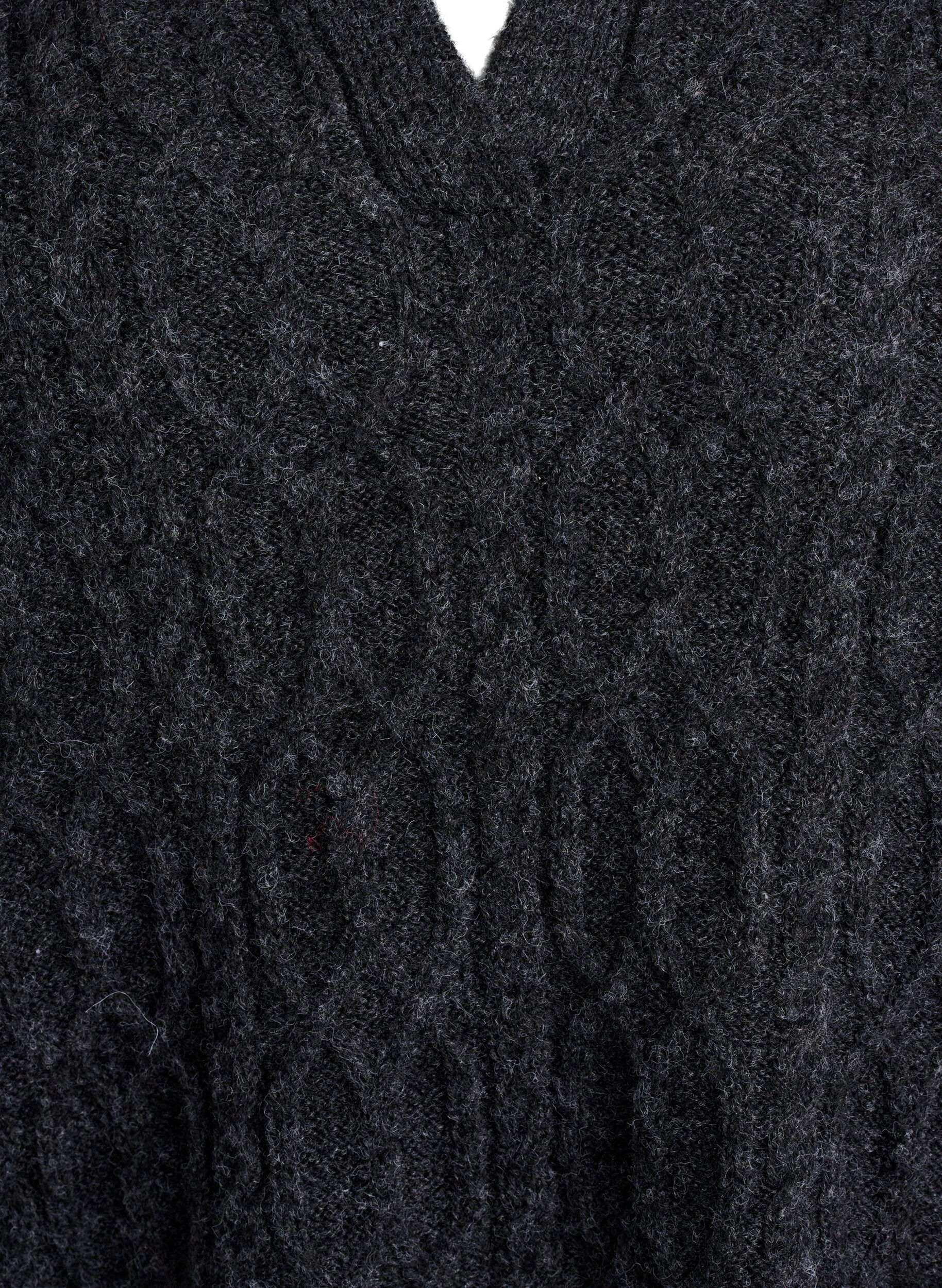 ZizziZopfmuster-Pullover mit Polokragen, Grau, Packshot image number 2