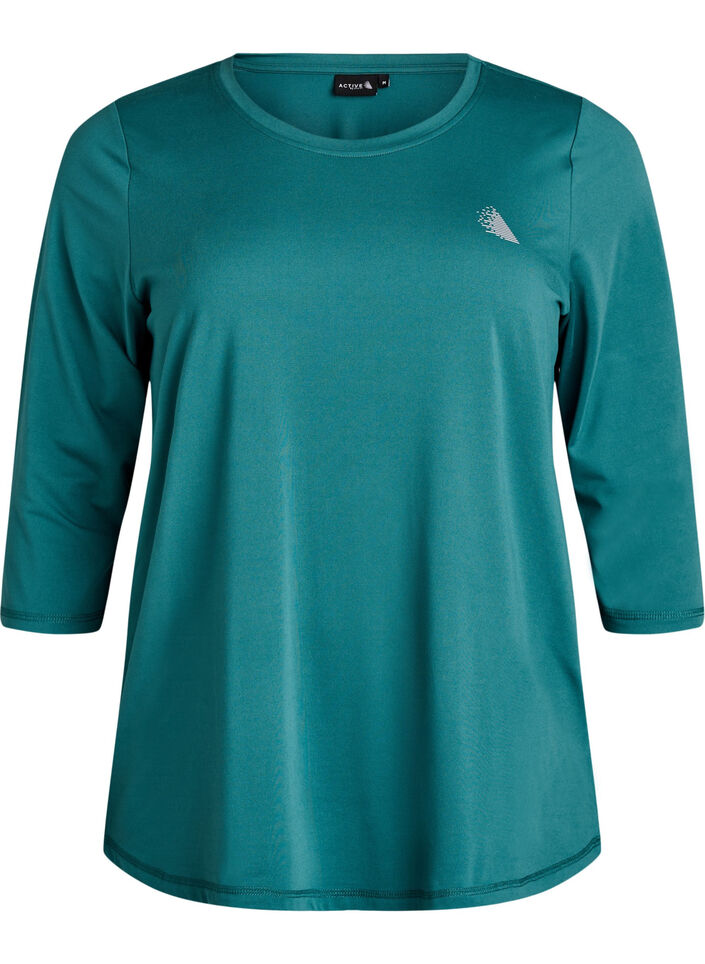 Trainingsshirt mit 3/4-&Auml;rmeln, Gr&uuml;n, Packshot image number 0