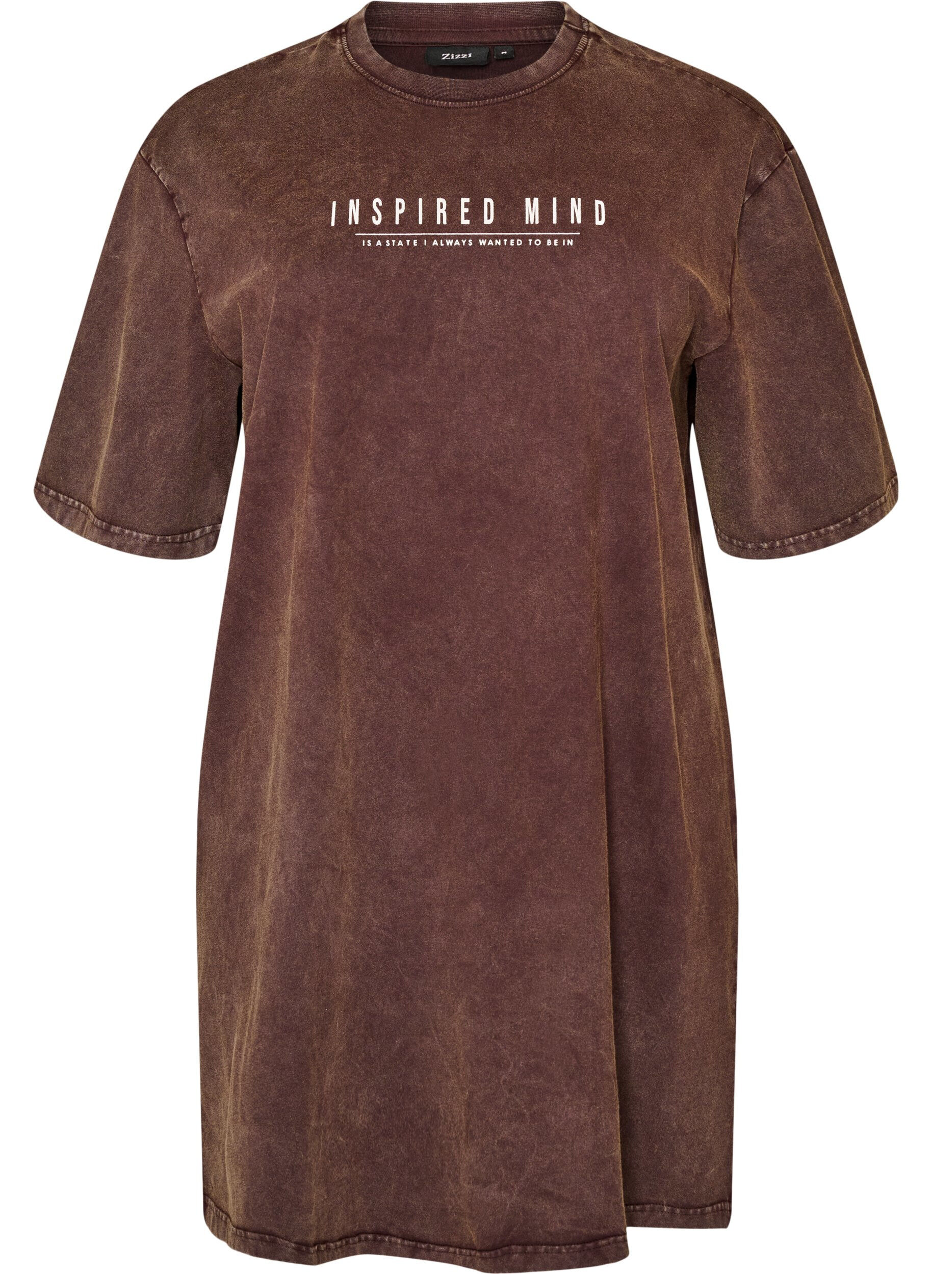 Lockeres T-Shirt-Kleid mit Washed-Optik