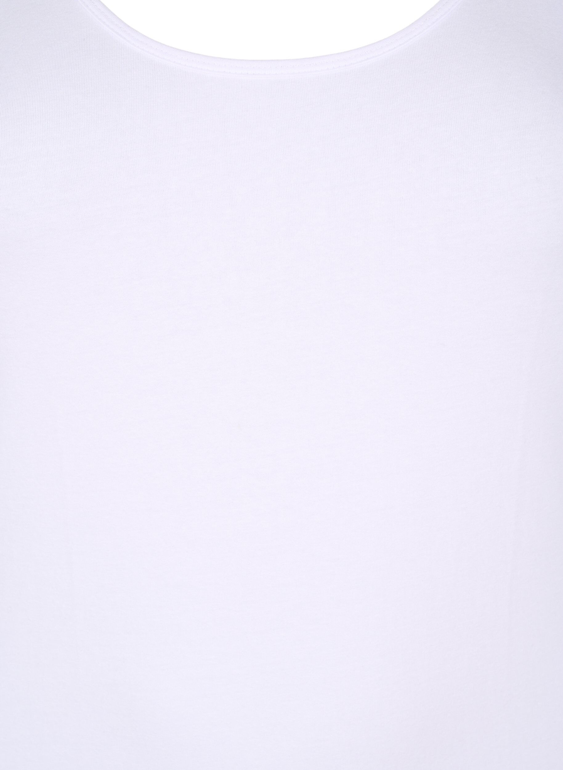 ZizziEinfarbiges basic Top aus Baumwolle, Wei&szlig;, Packshot image number 2