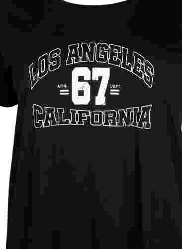 Baumwoll-T-Shirt mit Frontprint, Black LOS ANGELES, Packshot image number 2