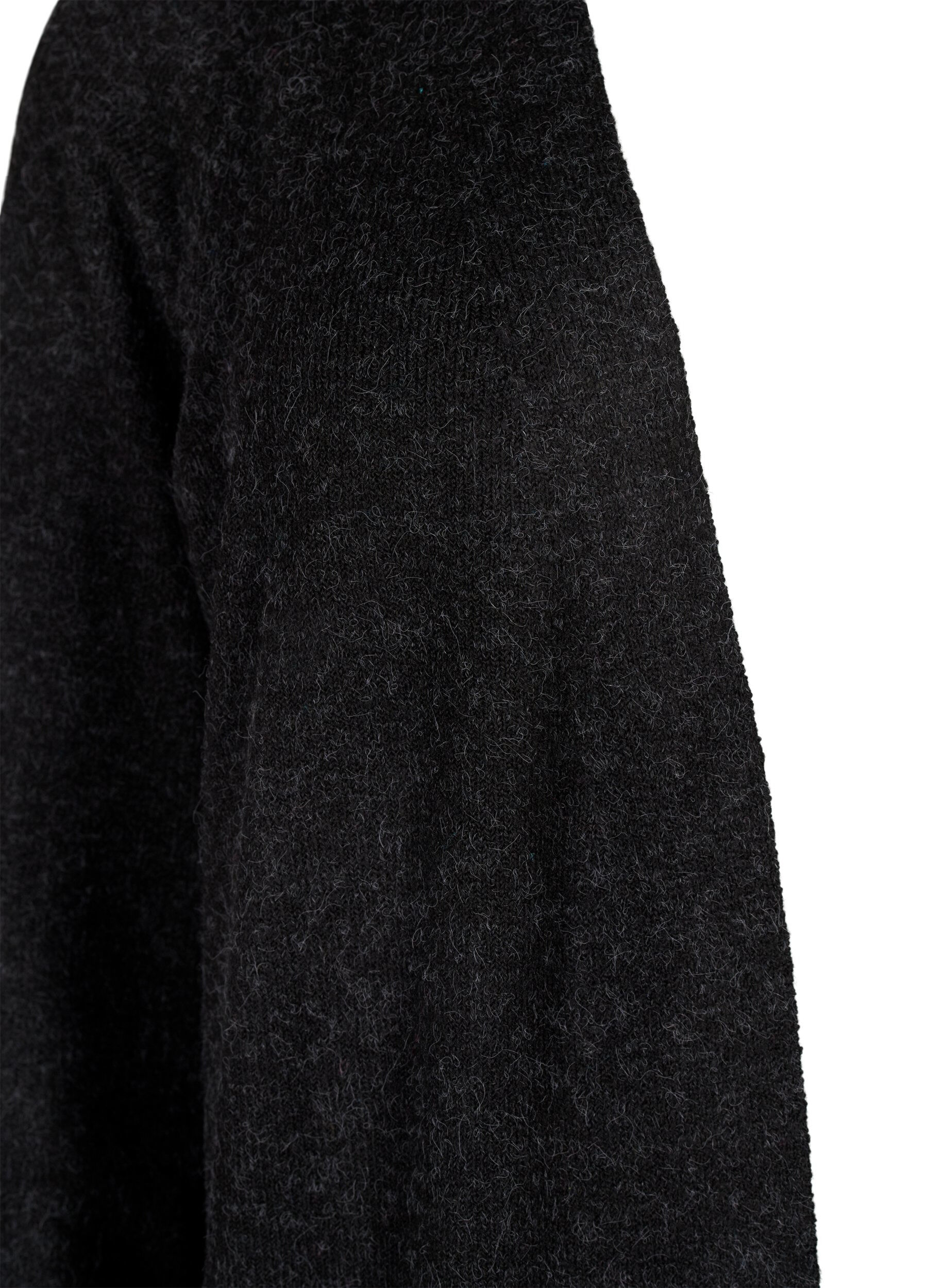 ZizziLange Strickjacke mit offener Vorderseite, Dark Grey Melange, Packshot image number 2