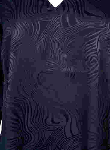 Tunika mit Ton-in-Ton Muster und V-Ausschnitt, Night Sky, Packshot image number 2