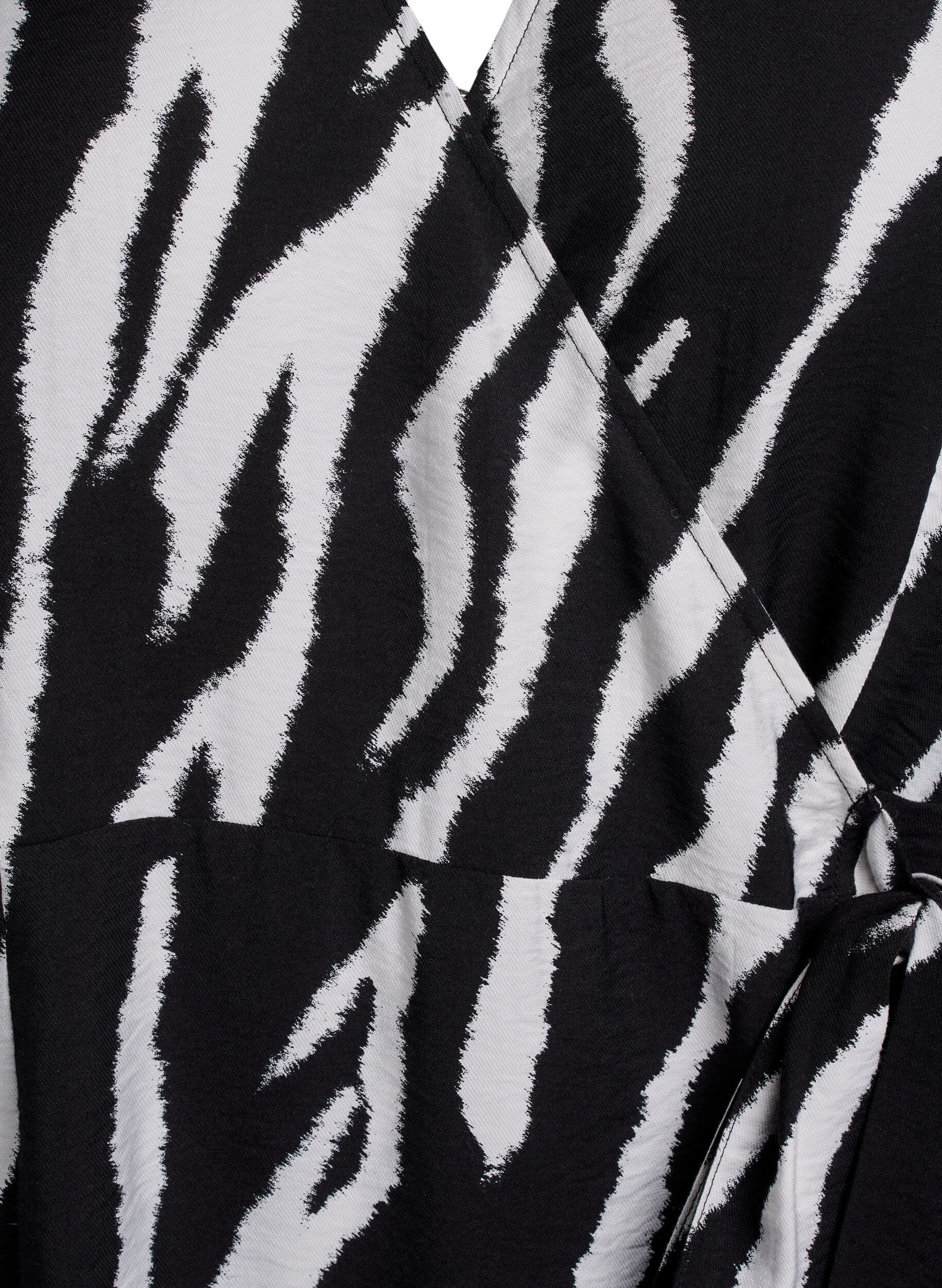 ZizziKurzes Wickelkleid mit Zebraprint, Schwarz, Packshot image number 2
